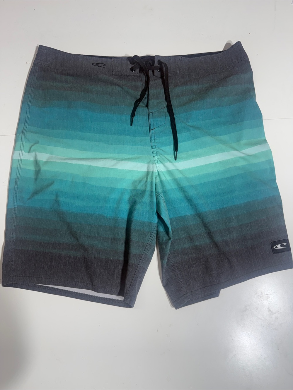 O'Neill Teal and Gray Gradient Men’s Board Shorts